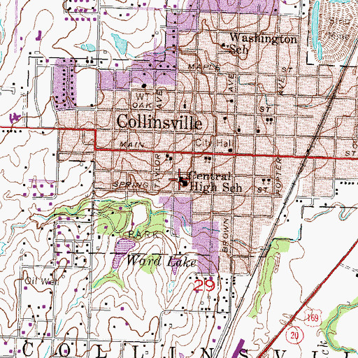 Topographic Map of Collinsville Middle School, OK