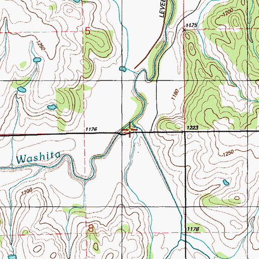 Topographic Map of Charlie Creek, OK