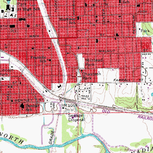 Topographic Map of Chasteen Park, OK
