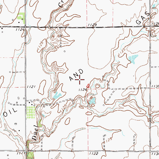Topographic Map of Cherokita Trend Oil and Gas Field, OK