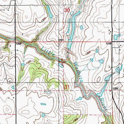 Topographic Map of Chetonia Creek, OK