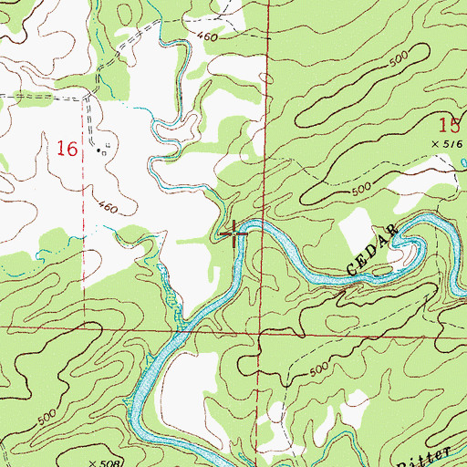 Topographic Map of Chickasaw Creek, OK
