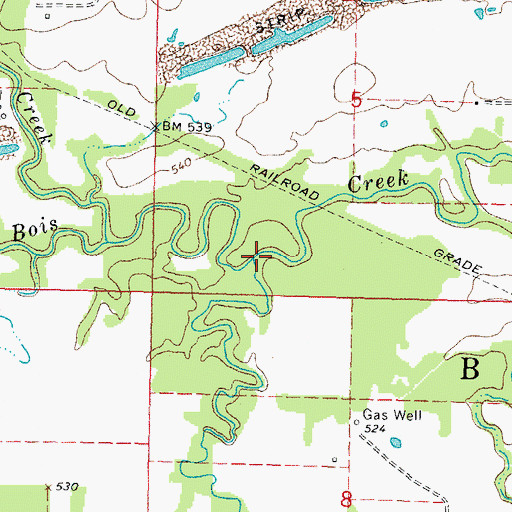 Topographic Map of Chickasaw Creek, OK