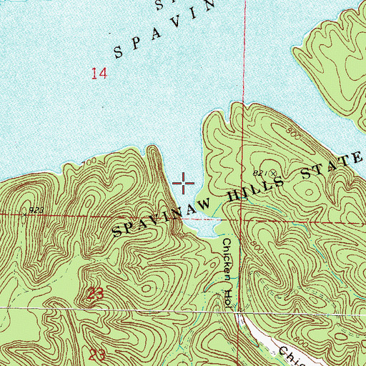 Topographic Map of Chicken Hollow, OK