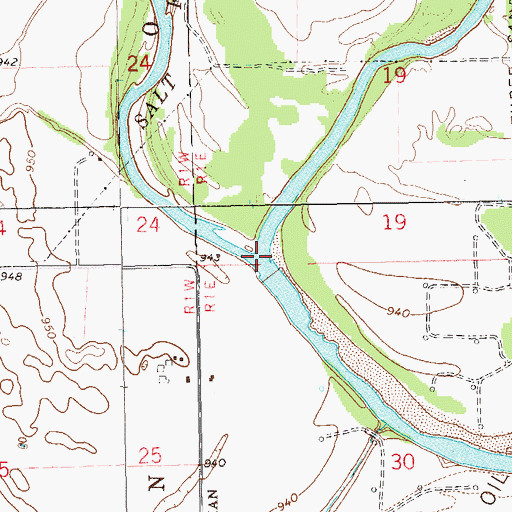 Topographic Map of Chikaskia River, OK