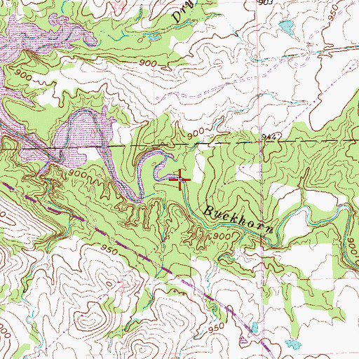 Topographic Map of Chili Creek, OK