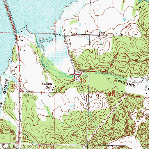 Topographic Map of Chimney Rock Hollow, OK