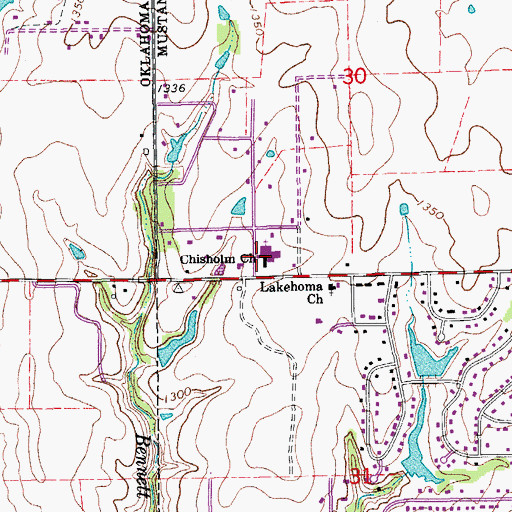Topographic Map of Chisholm Church, OK