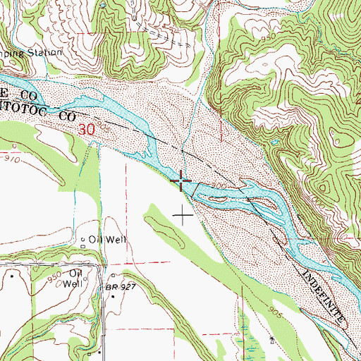 Topographic Map of Chism Creek, OK