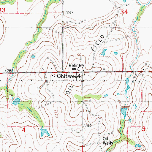 Topographic Map of Chitwood School, OK