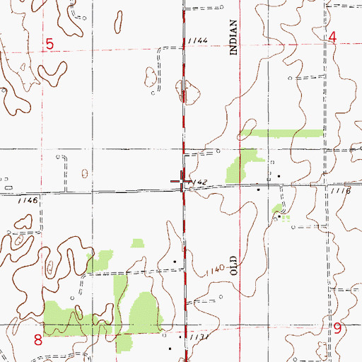 Topographic Map of Church of Christ, OK
