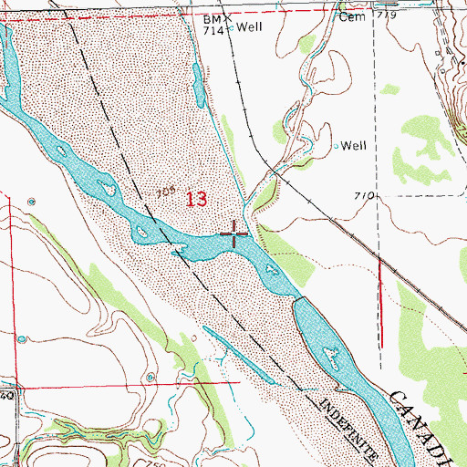 Topographic Map of Cindy Creek, OK