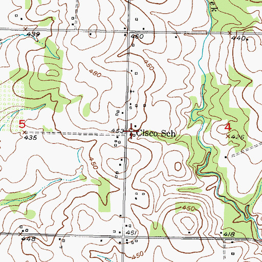 Topographic Map of Cisco School, OK