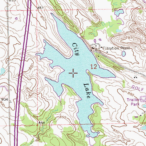 Topographic Map of City Lake, OK