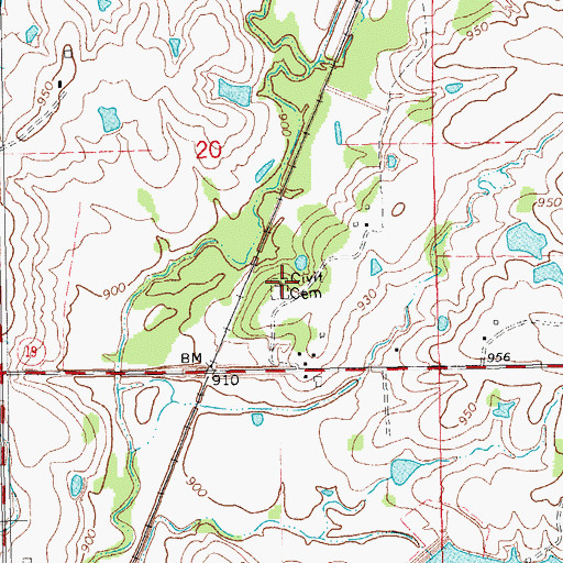 Topographic Map of Civit Cemetery, OK