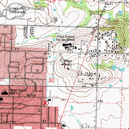 Topographic Map of Civitan Park, OK