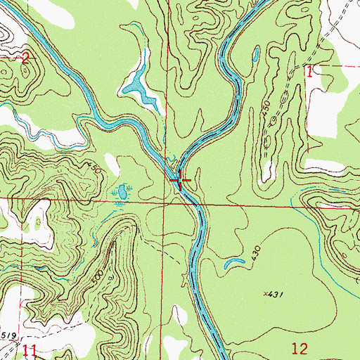 Topographic Map of Clear Boggy Creek, OK