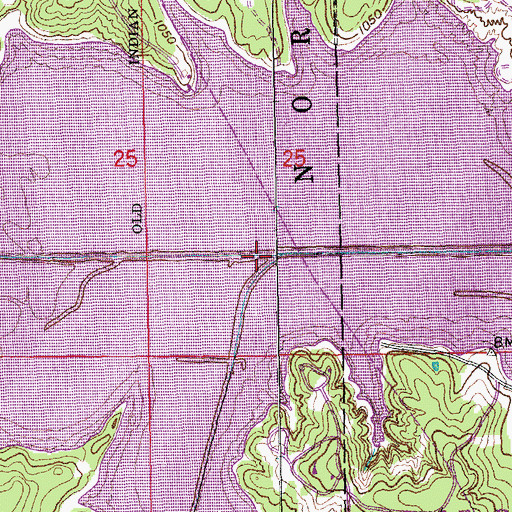 Topographic Map of Clear Creek, OK
