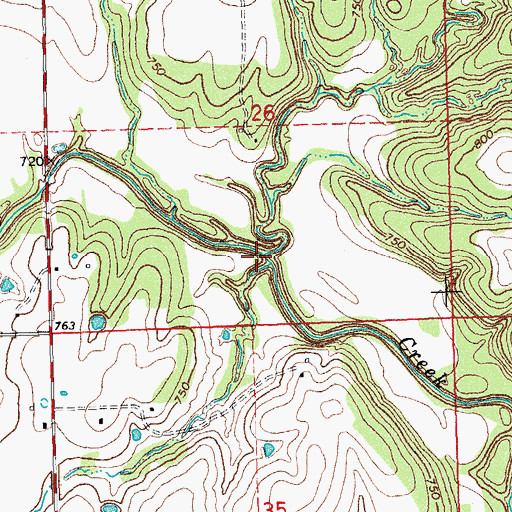 Topographic Map of Clear Creek, OK