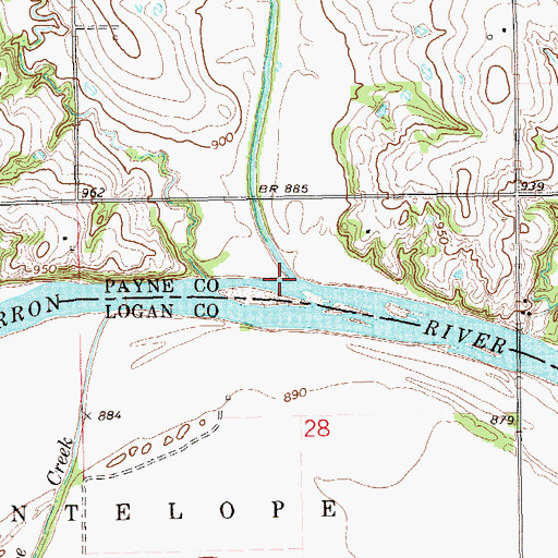 Topographic Map of Clear Creek, OK