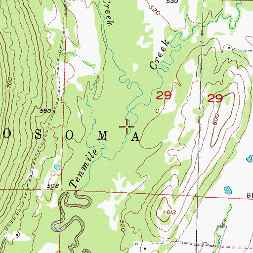 Topographic Map of Clear Creek, OK