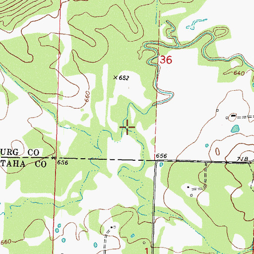 Topographic Map of Clear Creek, OK