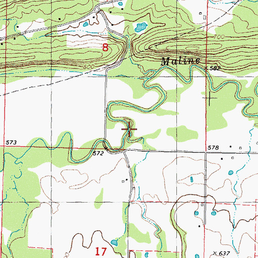 Topographic Map of Clear Creek, OK