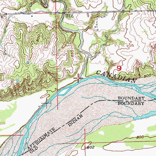 Topographic Map of Clear Creek, OK