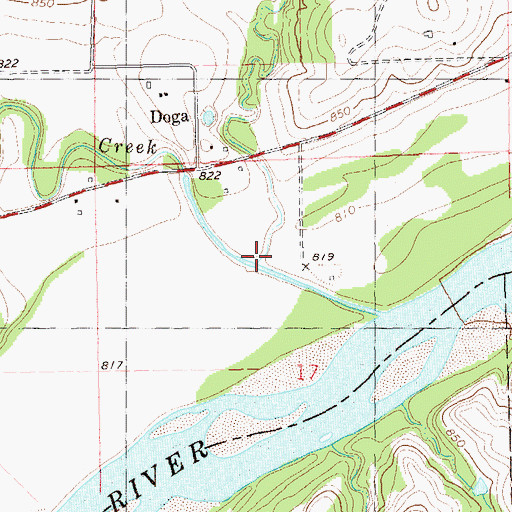 Topographic Map of Clear Creek, OK