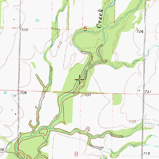 Topographic Map of Clear Creek, OK