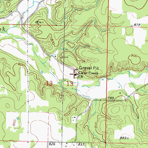 Topographic Map of Clear Creek Church, OK