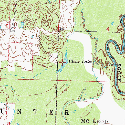 Topographic Map of Clear Lake, OK