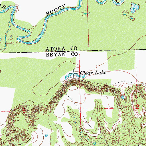 Topographic Map of Clear Lake, OK