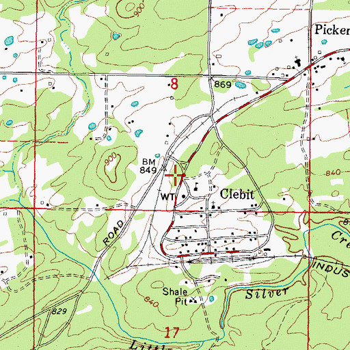 Topographic Map of Clebit, OK