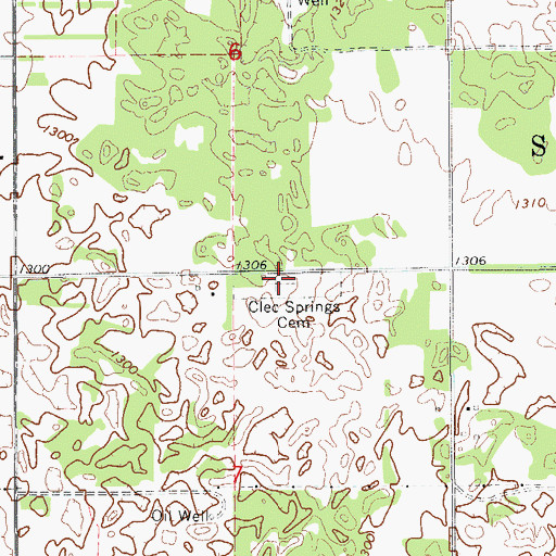 Topographic Map of Cleo Springs Cemetery, OK