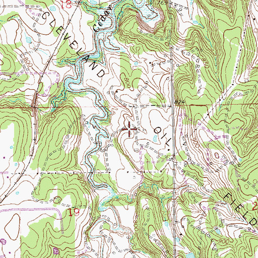 Topographic Map of Cleveland Oil Field, OK