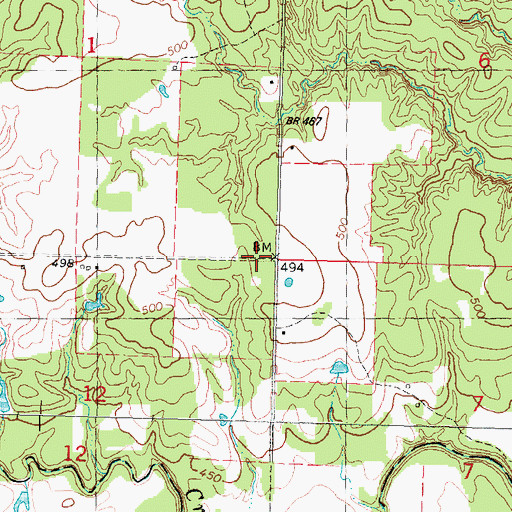 Topographic Map of Closed Chapel School, OK