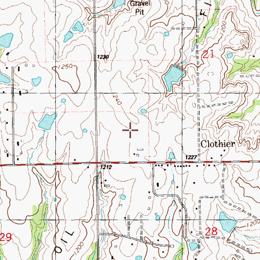 Topographic Map of Clothier Oil Field, OK