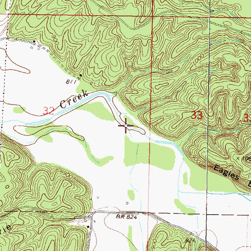 Topographic Map of Cloud Creek, OK
