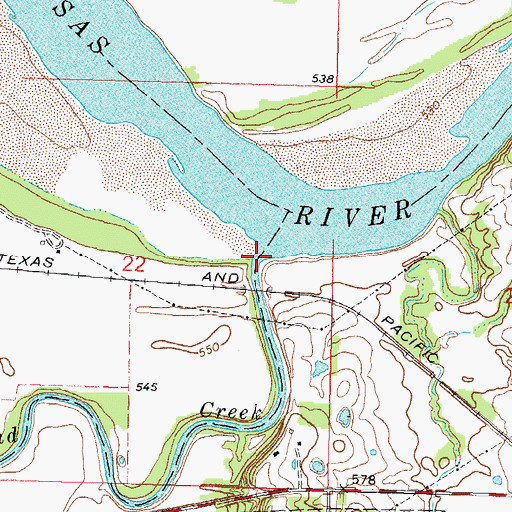 Topographic Map of Cloud Creek, OK
