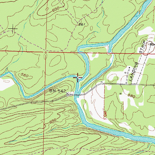 Topographic Map of Cloudy Creek, OK