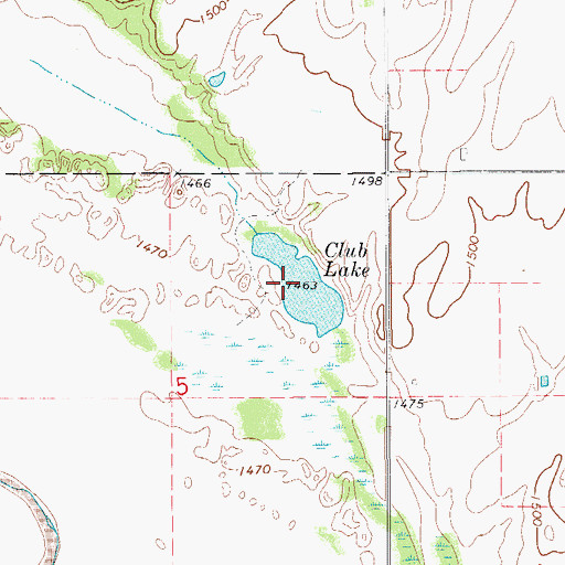 Topographic Map of Club Lake, OK