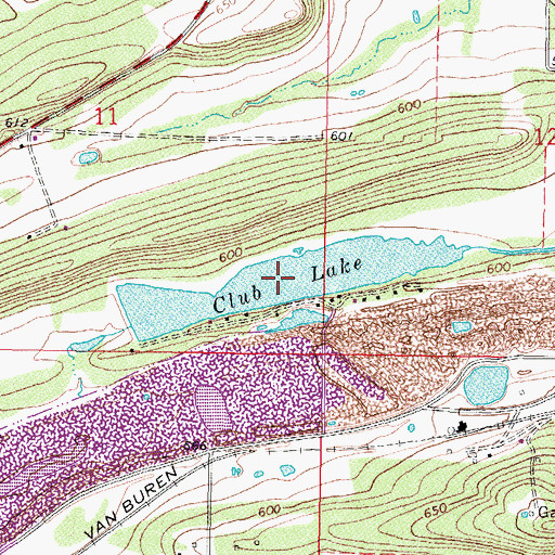 Topographic Map of Club Lake, OK