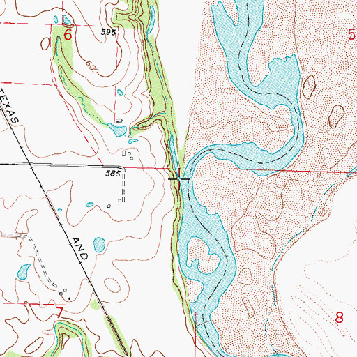 Topographic Map of Coal Creek, OK
