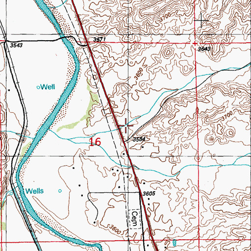 Topographic Map of Sanders Wash, AZ