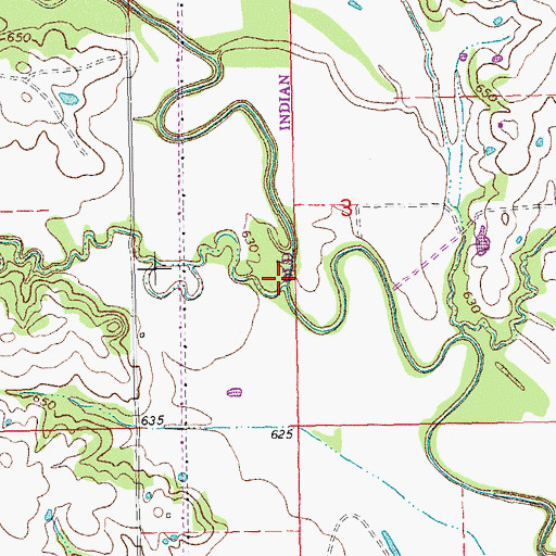 Topographic Map of Coal Creek, OK