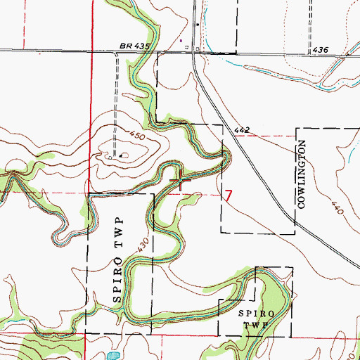 Topographic Map of Coal Creek, OK