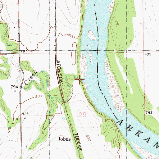 Topographic Map of Coal Creek, OK