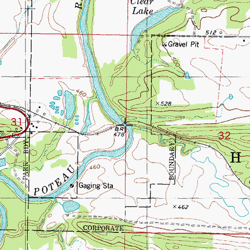 Topographic Map of Coal Creek, OK