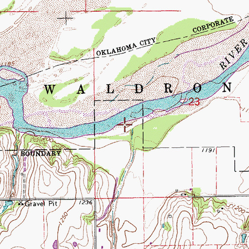 Topographic Map of Coal Creek, OK
